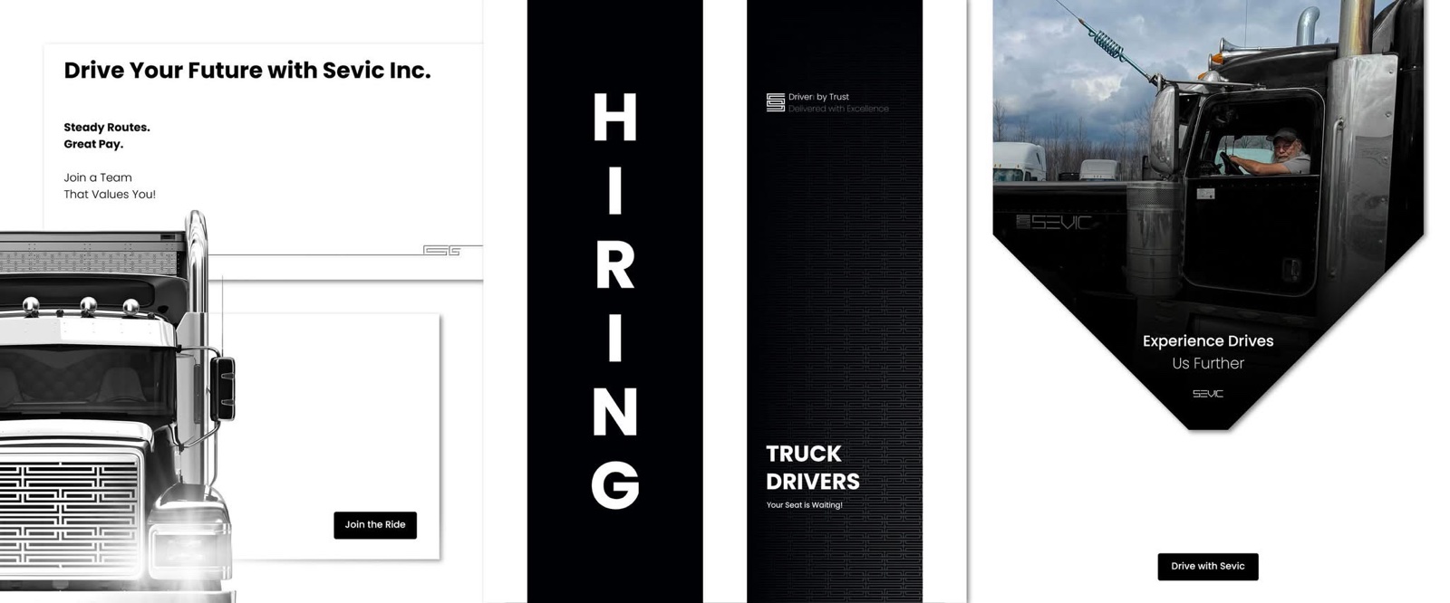 Sevic Inc. driver recruitment brand artwork